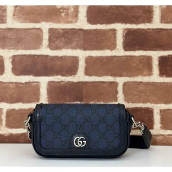 Gucci Ophidia GG Canvas Super Mini Shoulder bag Dark Blue 2024 795466 (DLH-240924029)