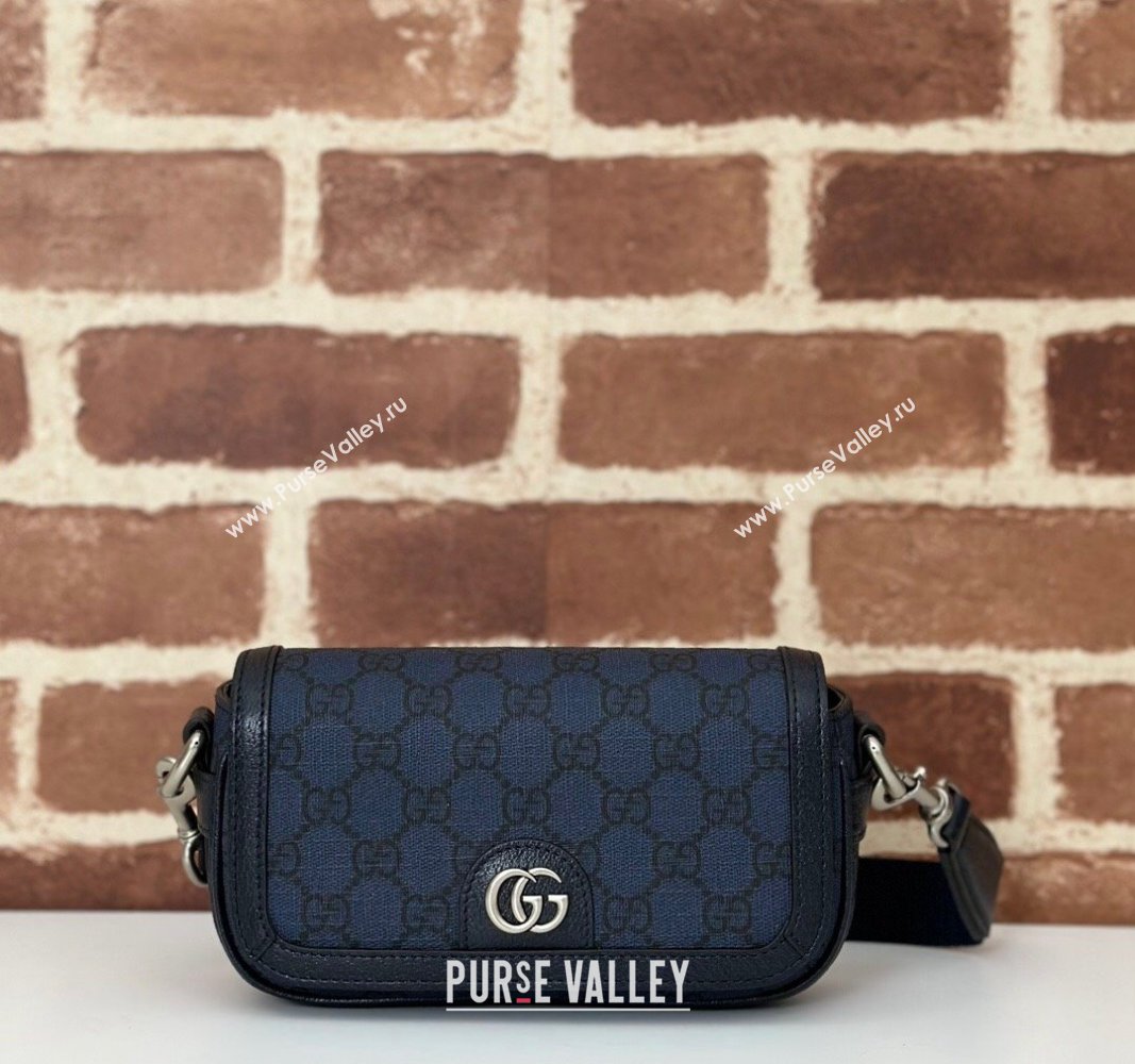 Gucci Ophidia GG Canvas Super Mini Shoulder bag Dark Blue 2024 795466 (DLH-240924029)