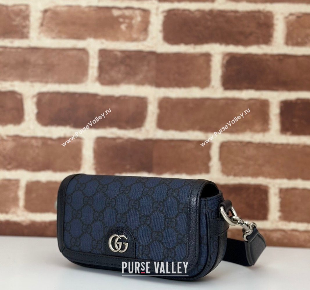 Gucci Ophidia GG Canvas Super Mini Shoulder bag Dark Blue 2024 795466 (DLH-240924029)