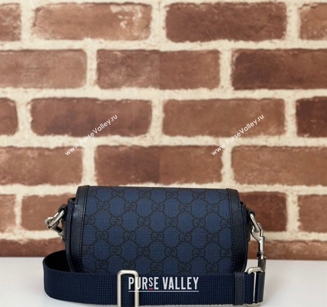 Gucci Ophidia GG Canvas Super Mini Shoulder bag Dark Blue 2024 795466 (DLH-240924029)