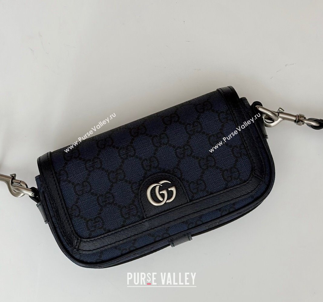 Gucci Ophidia GG Canvas Super Mini Shoulder bag Dark Blue 2024 795466 (DLH-240924029)