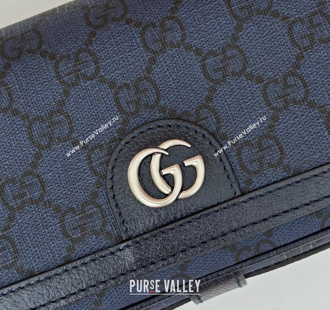 Gucci Ophidia GG Canvas Super Mini Shoulder bag Dark Blue 2024 795466 (DLH-240924029)