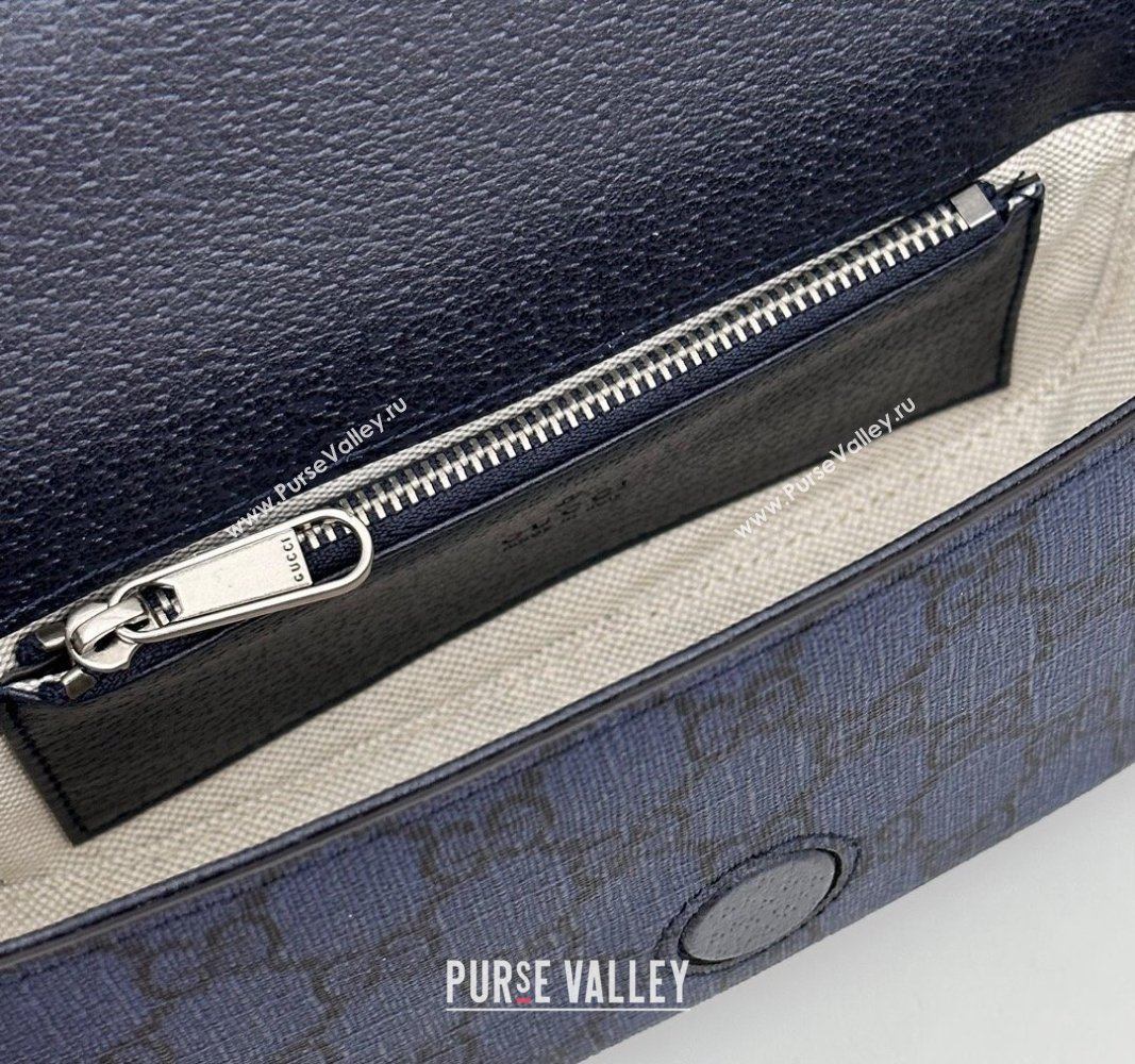 Gucci Ophidia GG Canvas Super Mini Shoulder bag Dark Blue 2024 795466 (DLH-240924029)