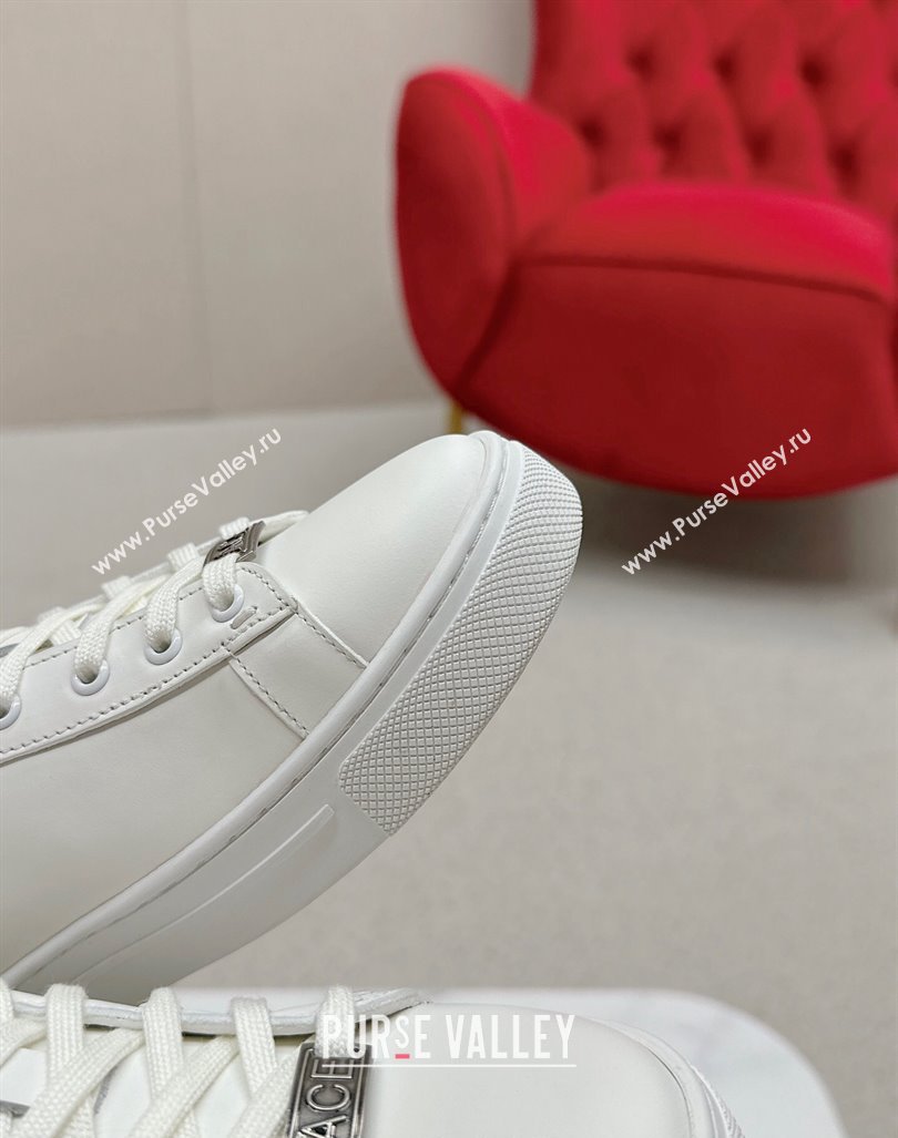 Gucci Ace Leather Sneakers with Perforated Interlocking G White/Pink 2024 GG101408 (MD-241014085)