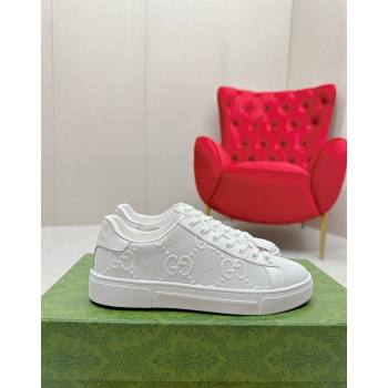 Gucci Ace Sneakers in Perforated Leather with Interlocking G White 2024 GG101408 (MD-241014086)