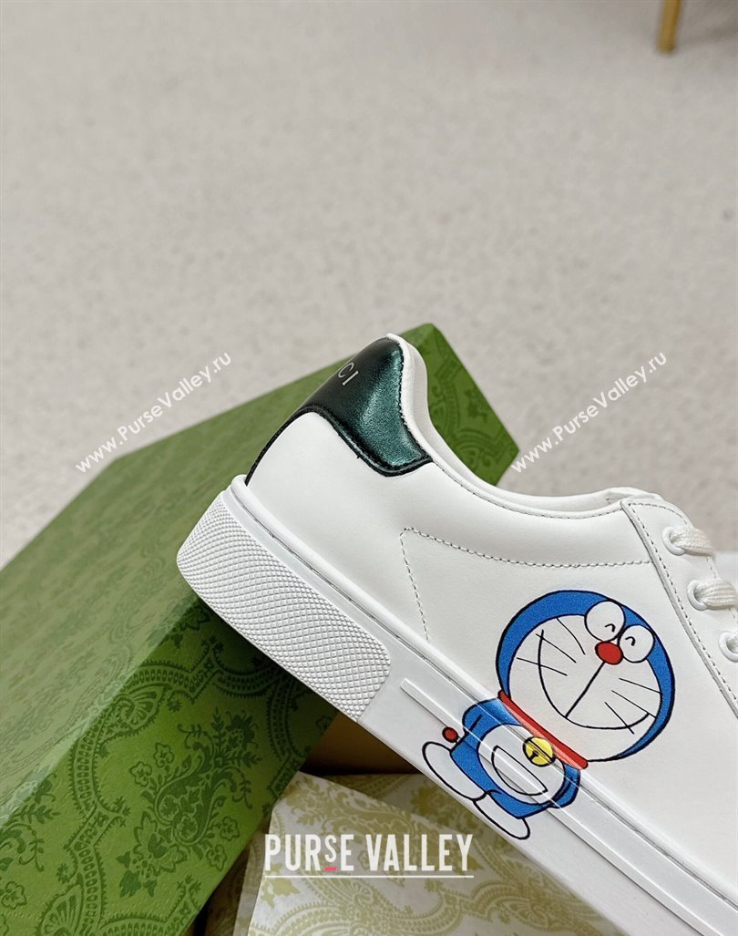 Gucci Ace Leather Sneakers with Doraemon Print White 2024 GG101408 (MD-241014092)