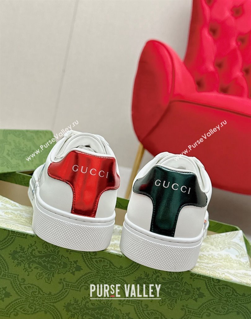 Gucci Ace Leather Sneakers with Doraemon Print White 2024 GG101408 (MD-241014092)