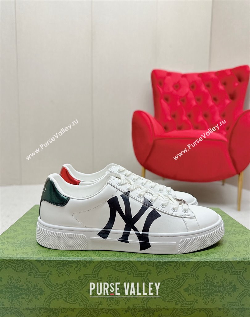 Gucci NY Ace Leather Sneakers White 2024 GG101408 (MD-241014093)