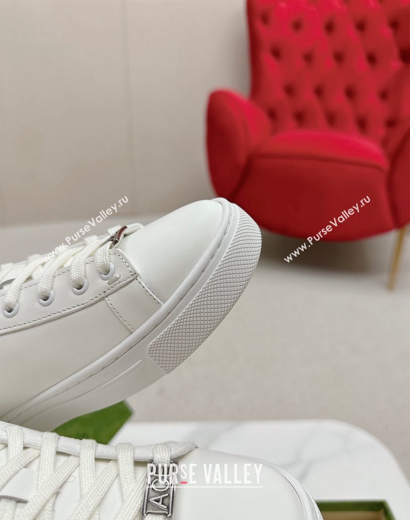 Gucci NY Ace Leather Sneakers White 2024 GG101408 (MD-241014093)