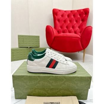 Gucci Ace GG Canvas Sneakers with Strass White 2024 GG101408 (MD-241014098)