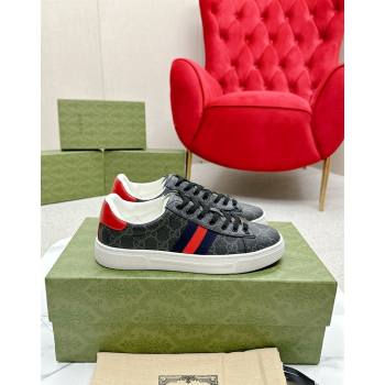 Gucci Ace GG Canvas Sneakers with Web Black/Red 2024 GG101408 (MD-241014100)