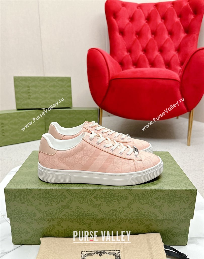 Gucci Womens Ace GG Canvas Sneakers Dusty Pink 2024 GG101408 (MD-241014101)