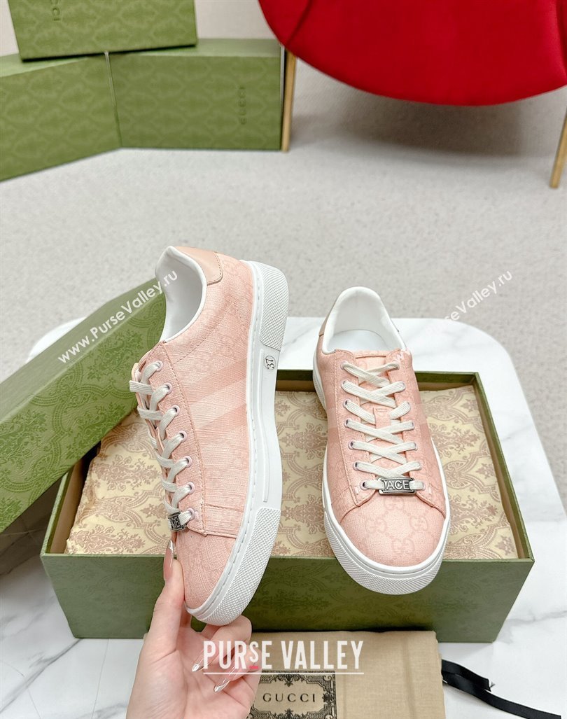 Gucci Womens Ace GG Canvas Sneakers Dusty Pink 2024 GG101408 (MD-241014101)