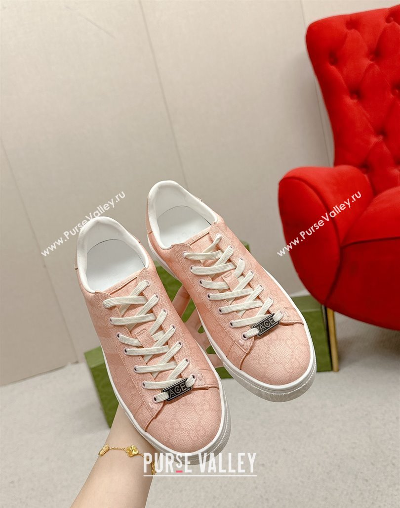 Gucci Womens Ace GG Canvas Sneakers Dusty Pink 2024 GG101408 (MD-241014101)