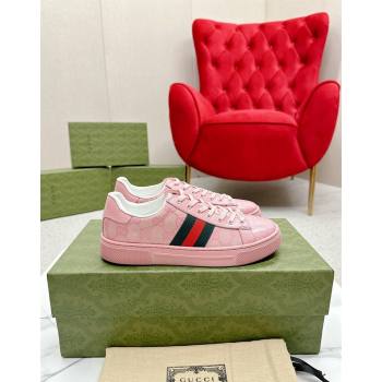 Gucci Womens Ace GG Crystal Canvas Sneakers Pink 2024 GG101408 (MD-241014102)