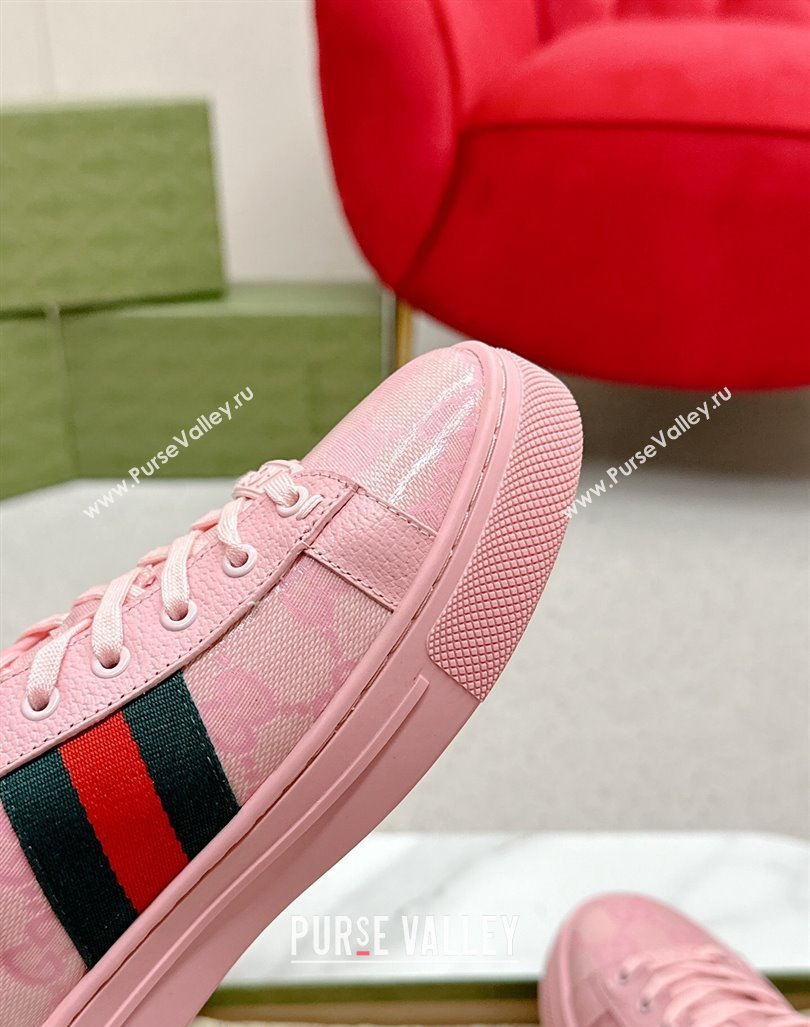 Gucci Womens Ace GG Crystal Canvas Sneakers Pink 2024 GG101408 (MD-241014102)