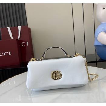 Gucci Puffy Calf Leather Milano Mini Top Handle bag White 2024 806017 (XLU-241102040)