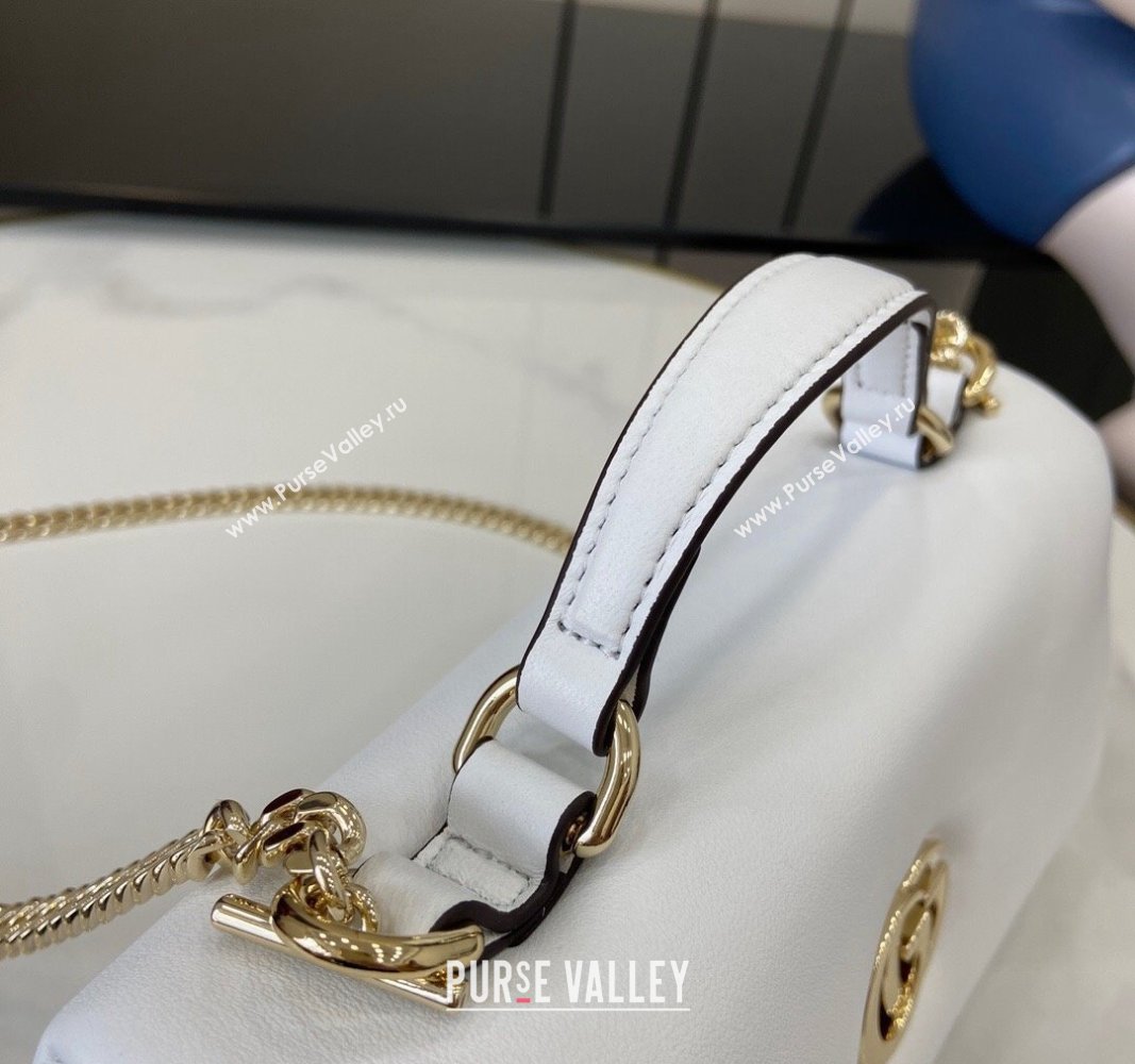 Gucci Puffy Calf Leather Milano Mini Top Handle bag White 2024 806017 (XLU-241102040)