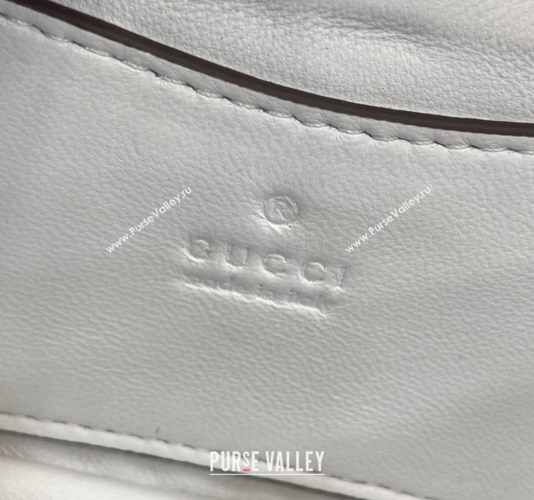 Gucci Puffy Calf Leather Milano Mini Top Handle bag White 2024 806017 (XLU-241102040)