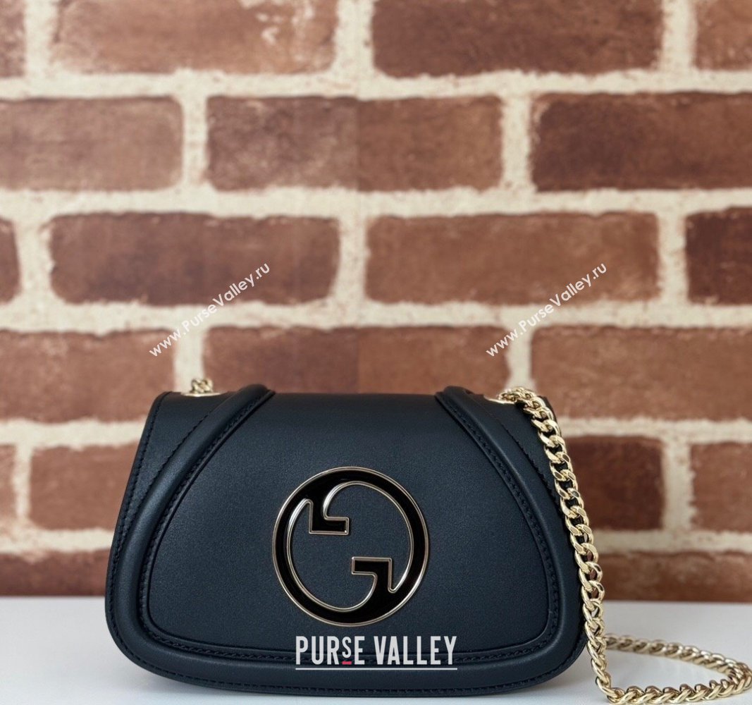 Gucci Blondie Leather Mini Shoulder Bag Black 2024 815711 (DLH-241102047)