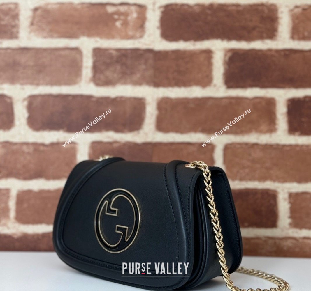 Gucci Blondie Leather Mini Shoulder Bag Black 2024 815711 (DLH-241102047)