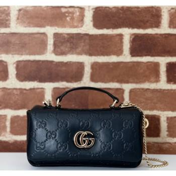 Gucci GG Puffy Leather Milano Mini Top Handle bag Black 2024 806017 (DLH-241102028)