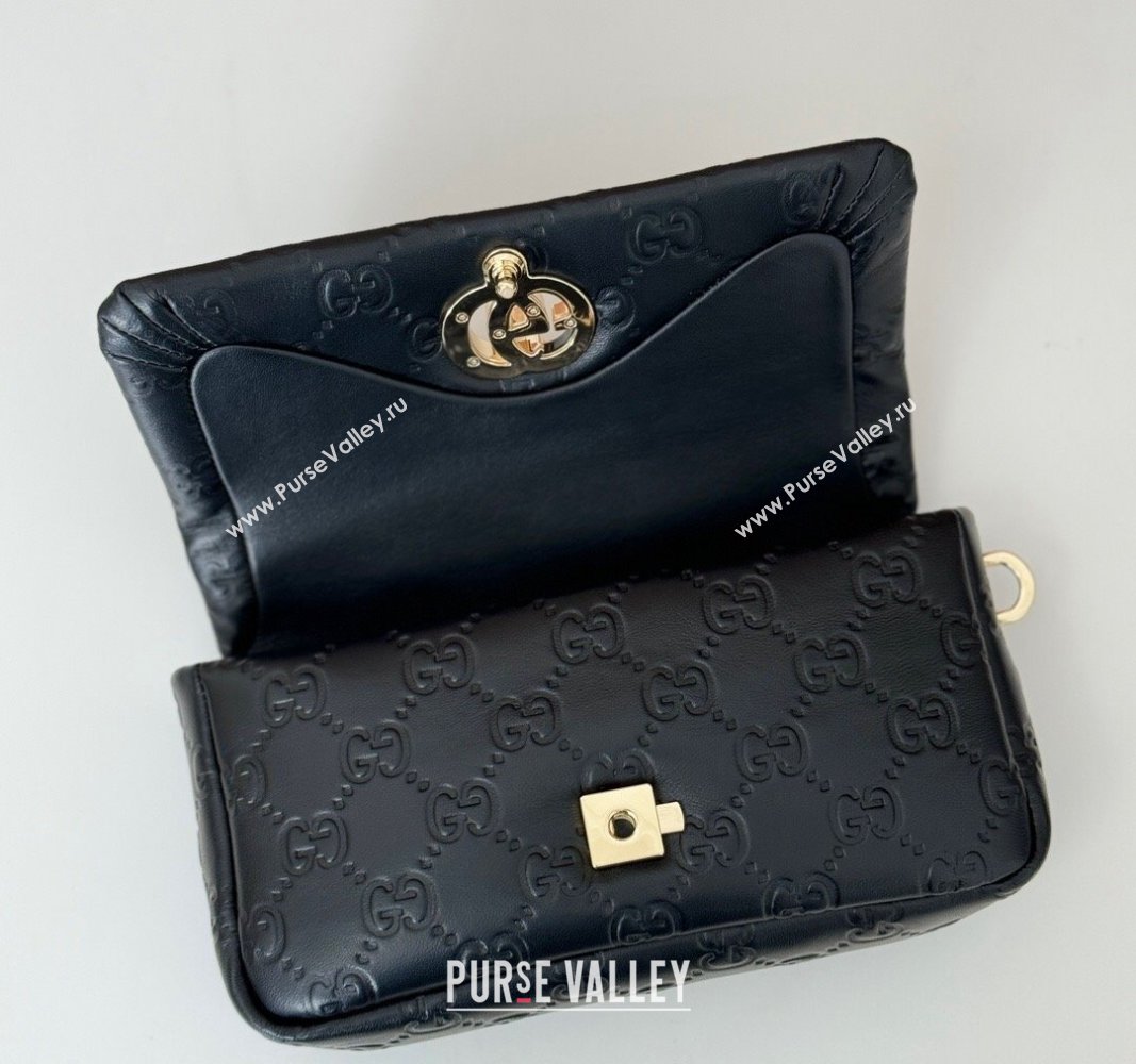 Gucci GG Puffy Leather Milano Mini Top Handle bag Black 2024 806017 (DLH-241102028)