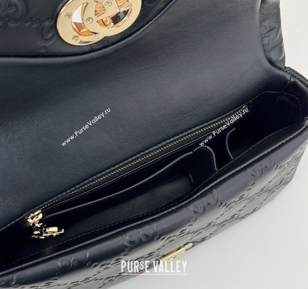 Gucci GG Puffy Leather Milano Mini Top Handle bag Black 2024 806017 (DLH-241102028)