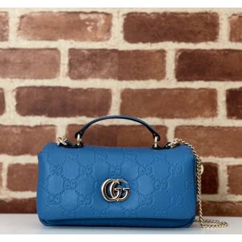 Gucci GG Puffy Leather Milano Mini Top Handle bag Light Blue 2024 806017 (DLH-241102031)