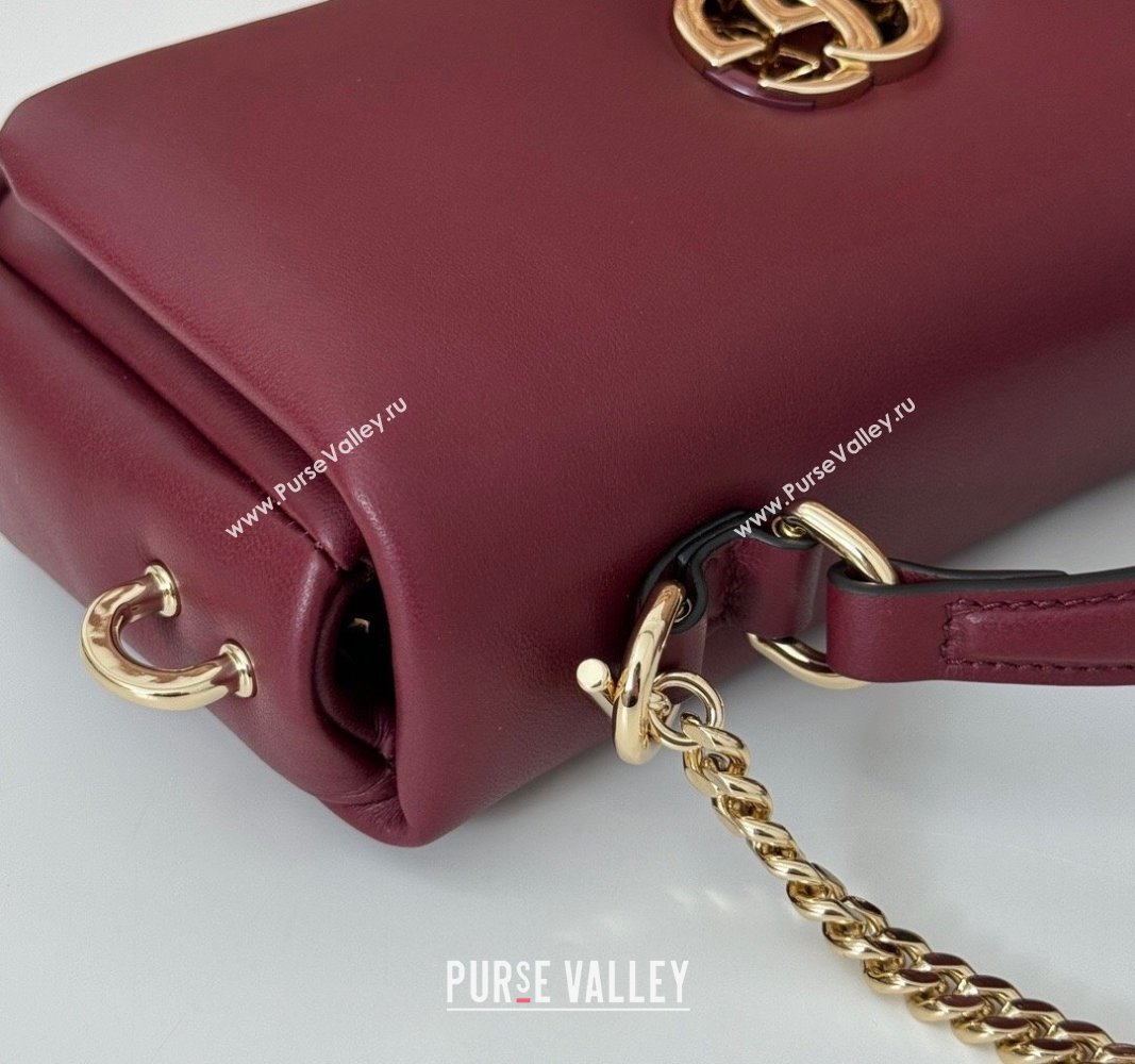 Gucci Puffy Calf Leather Milano Mini Top Handle bag Dark Burgundy 2024 806017 (DLH-241102035)