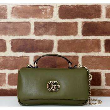 Gucci Puffy Calf Leather Milano Mini Top Handle bag Green 2024 806017 (DLH-241102036)