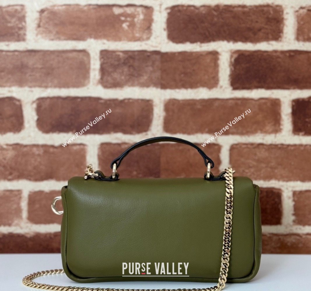 Gucci Puffy Calf Leather Milano Mini Top Handle bag Green 2024 806017 (DLH-241102036)