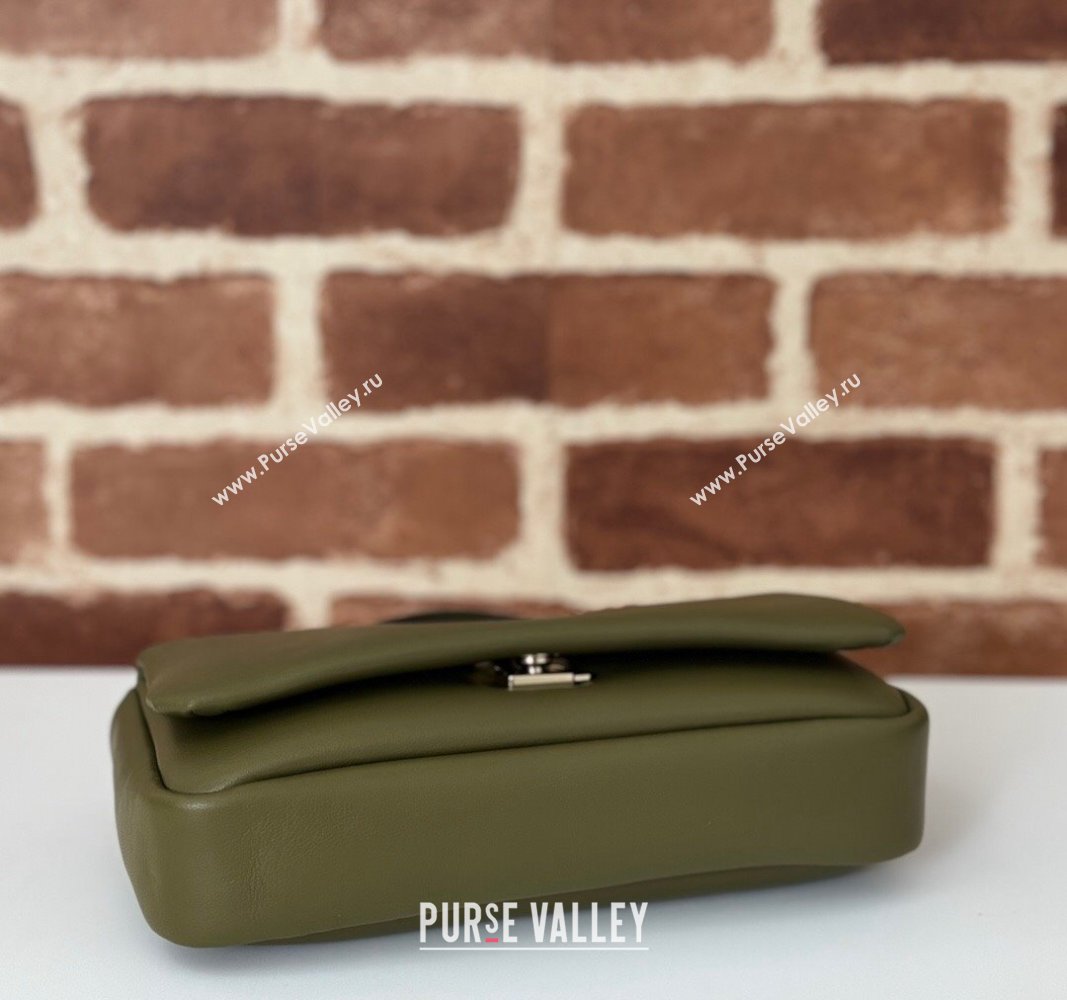 Gucci Puffy Calf Leather Milano Mini Top Handle bag Green 2024 806017 (DLH-241102036)