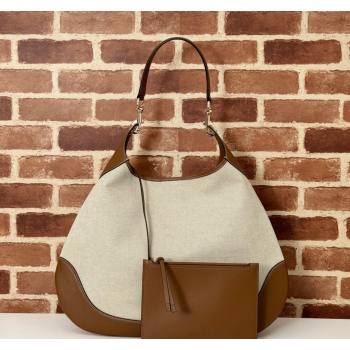 Gucci B Medium Shoulder bag in Canvas and Leather Brown 2024 815924 (DLH-241102026)