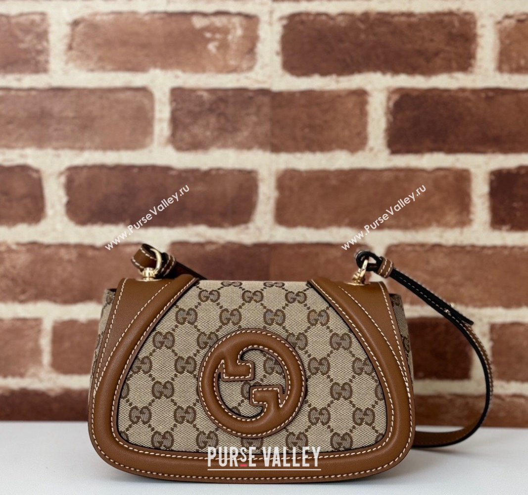 Gucci Blondie Mini Shoulder bag in GG Canvas and Leather 815700 Brown 2024 (DLH-241102051)