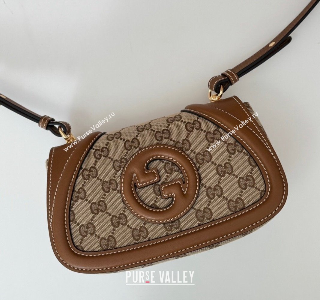 Gucci Blondie Mini Shoulder bag in GG Canvas and Leather 815700 Brown 2024 (DLH-241102051)