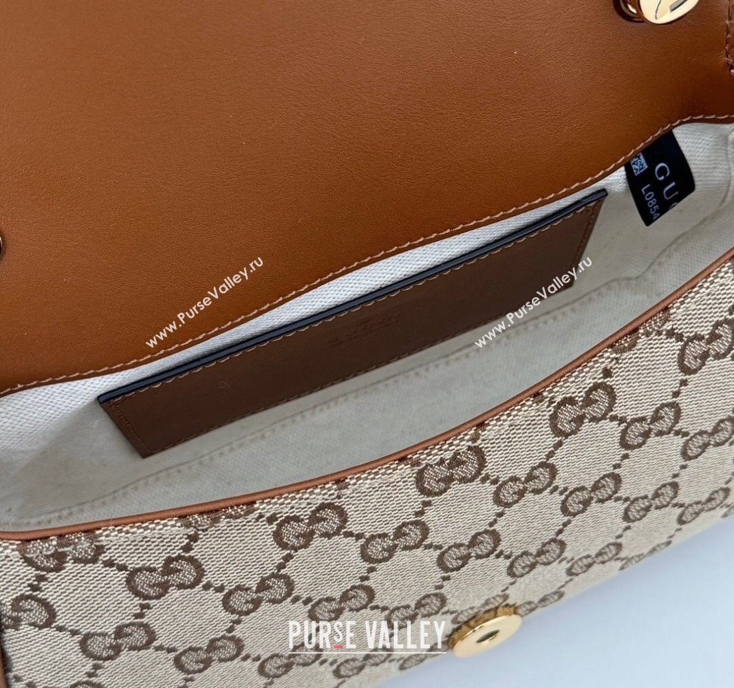 Gucci Blondie Mini Shoulder bag in GG Canvas and Leather 815700 Brown 2024 (DLH-241102051)