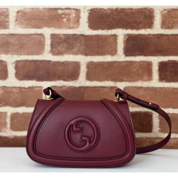 Gucci Blondie Mini Shoulder bag in Smooth Leather 815700 Dark Burgundy 2024 (DLH-241102053)