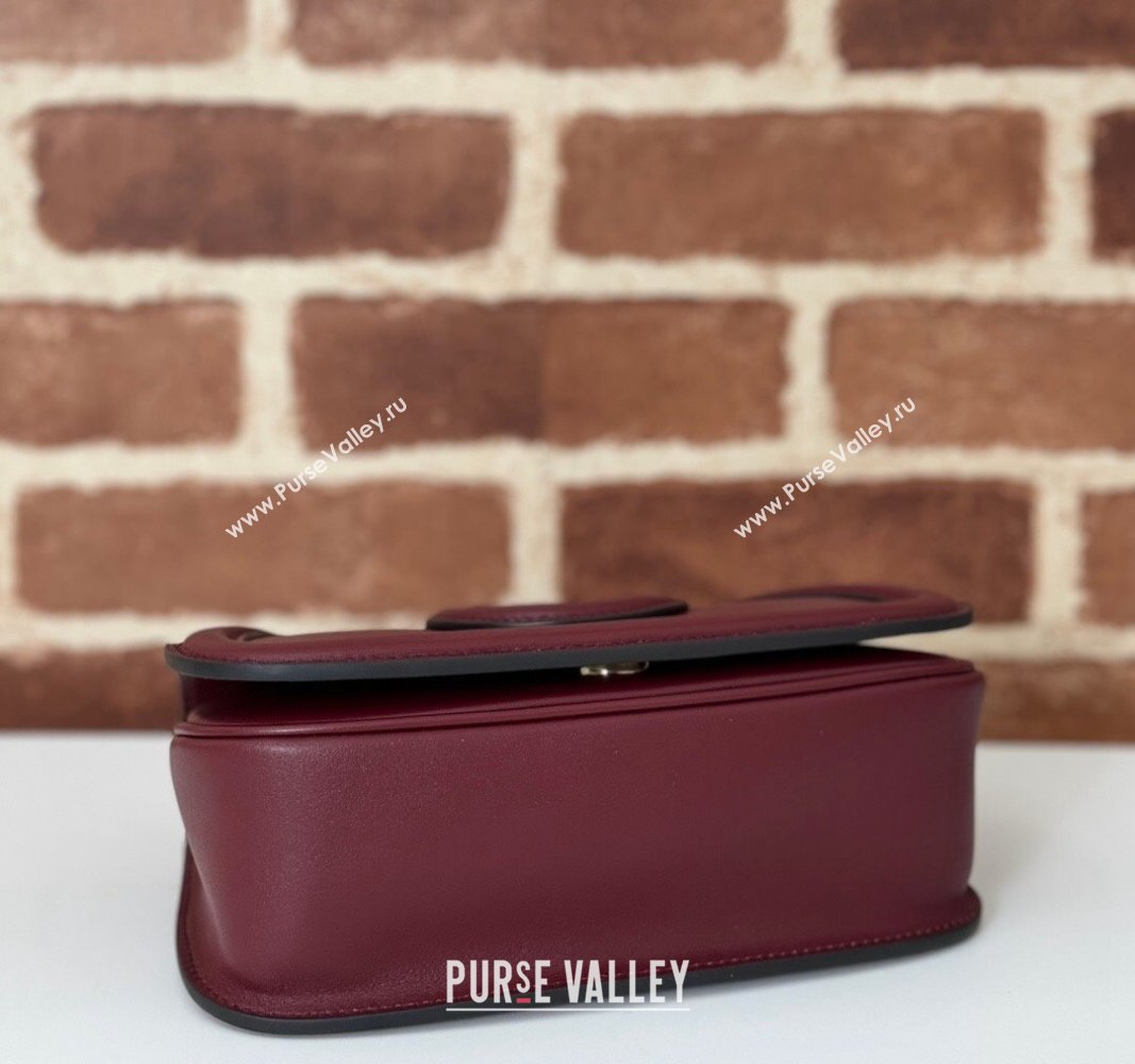 Gucci Blondie Mini Shoulder bag in Smooth Leather 815700 Dark Burgundy 2024 (DLH-241102053)