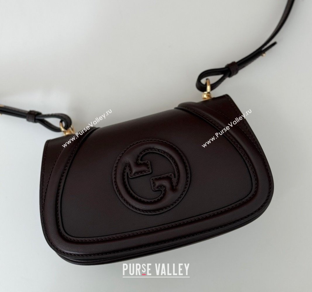 Gucci Blondie Mini Shoulder bag in Smooth Leather 815700 Coffee Brown 2024 (DLH-241102054)