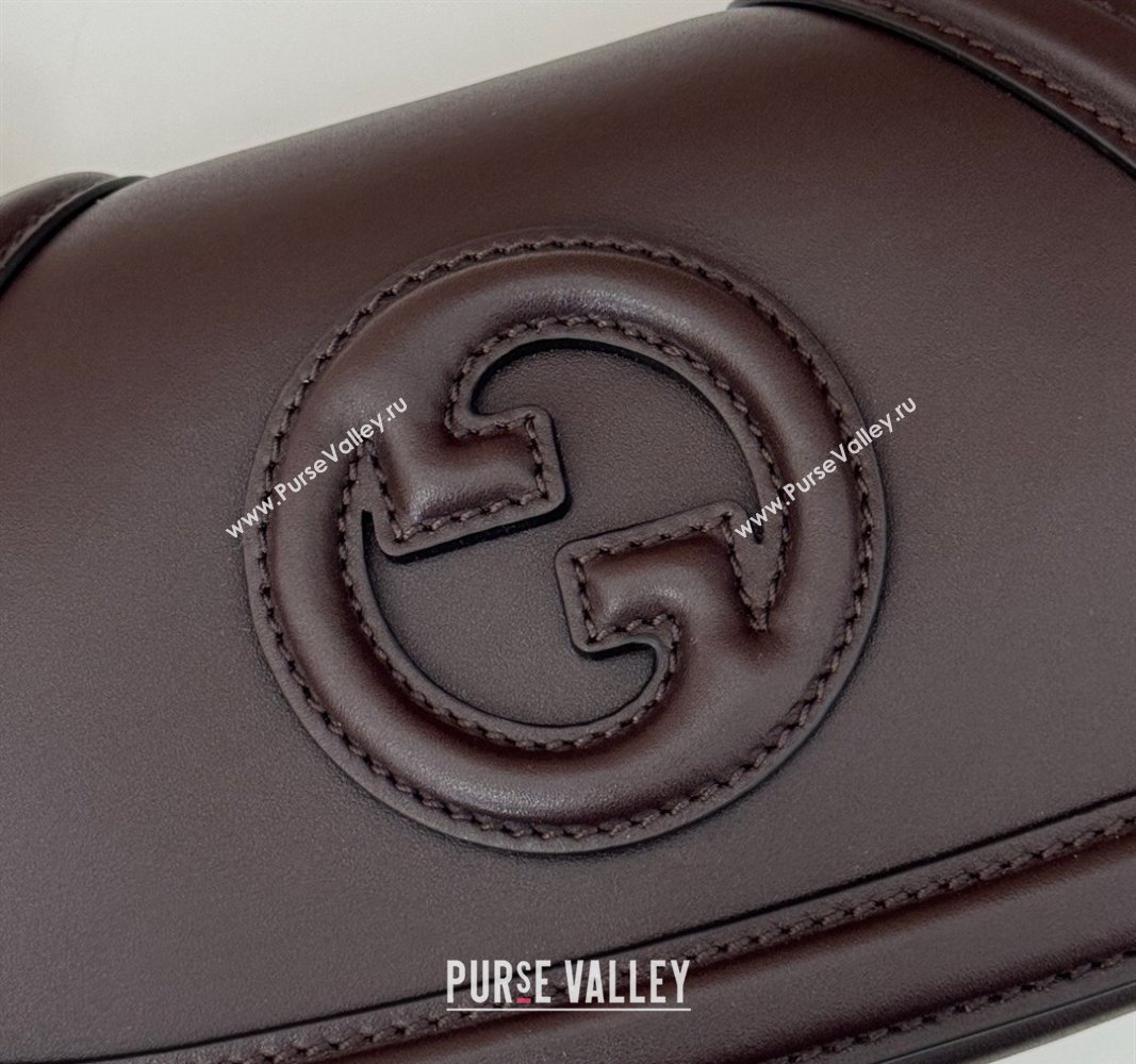 Gucci Blondie Mini Shoulder bag in Smooth Leather 815700 Coffee Brown 2024 (DLH-241102054)