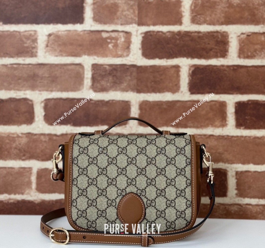 Gucci GG Canvas Emblem Mini Shoulder bag Beige/Brown 2024 815211 (DLH-241104001)