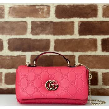 Gucci GG Puffy Leather Milano Mini Top Handle bag Pink 2024 806017 (DLH-241102032)