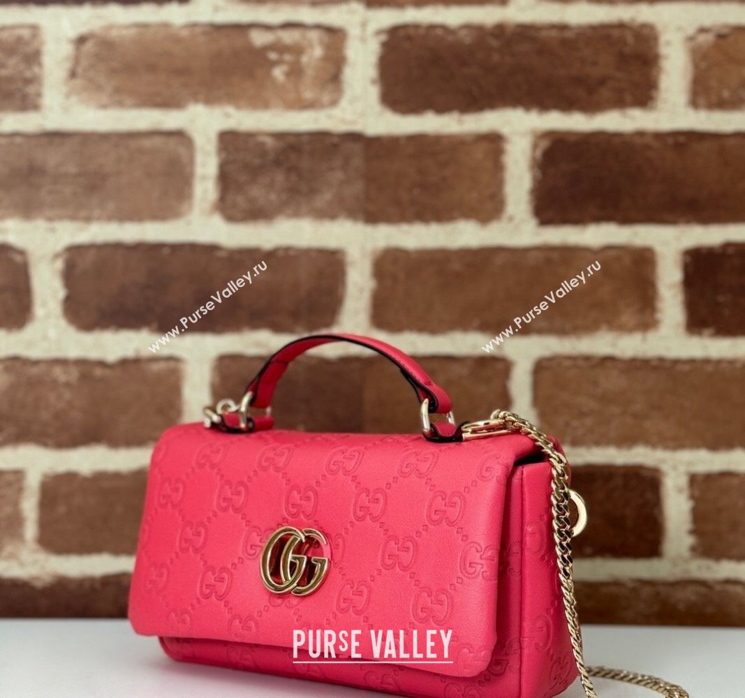 Gucci GG Puffy Leather Milano Mini Top Handle bag Pink 2024 806017 (DLH-241102032)