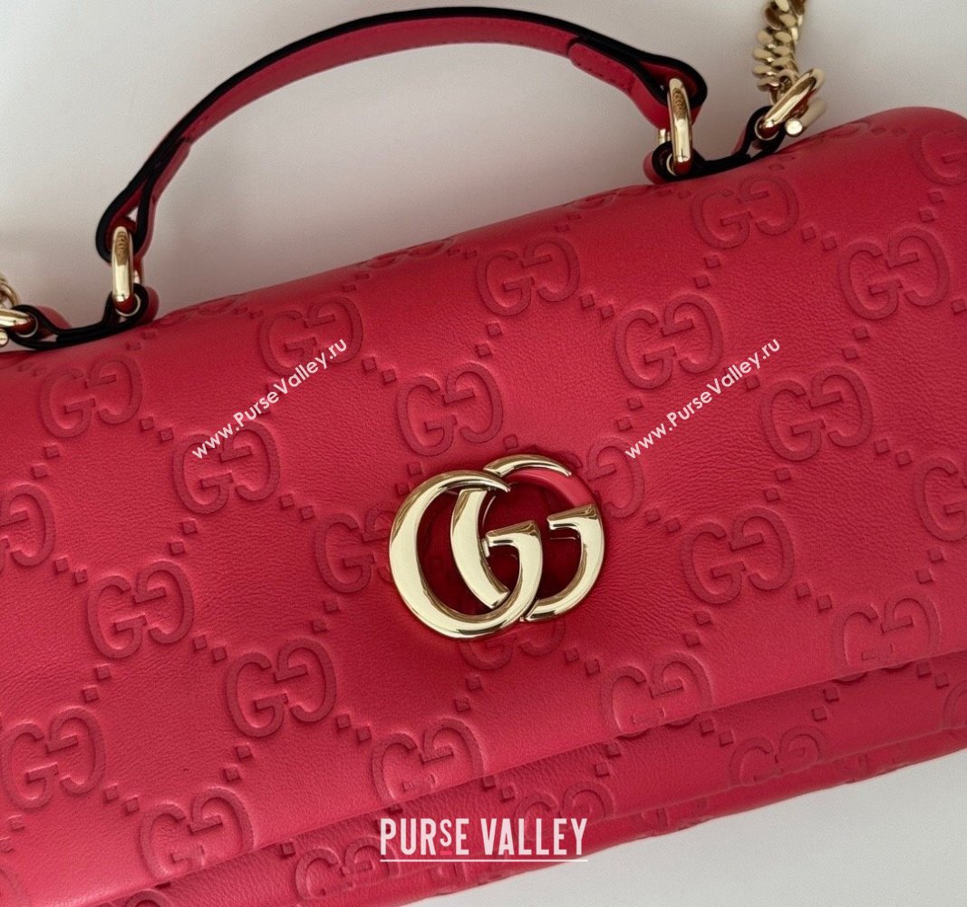 Gucci GG Puffy Leather Milano Mini Top Handle bag Pink 2024 806017 (DLH-241102032)