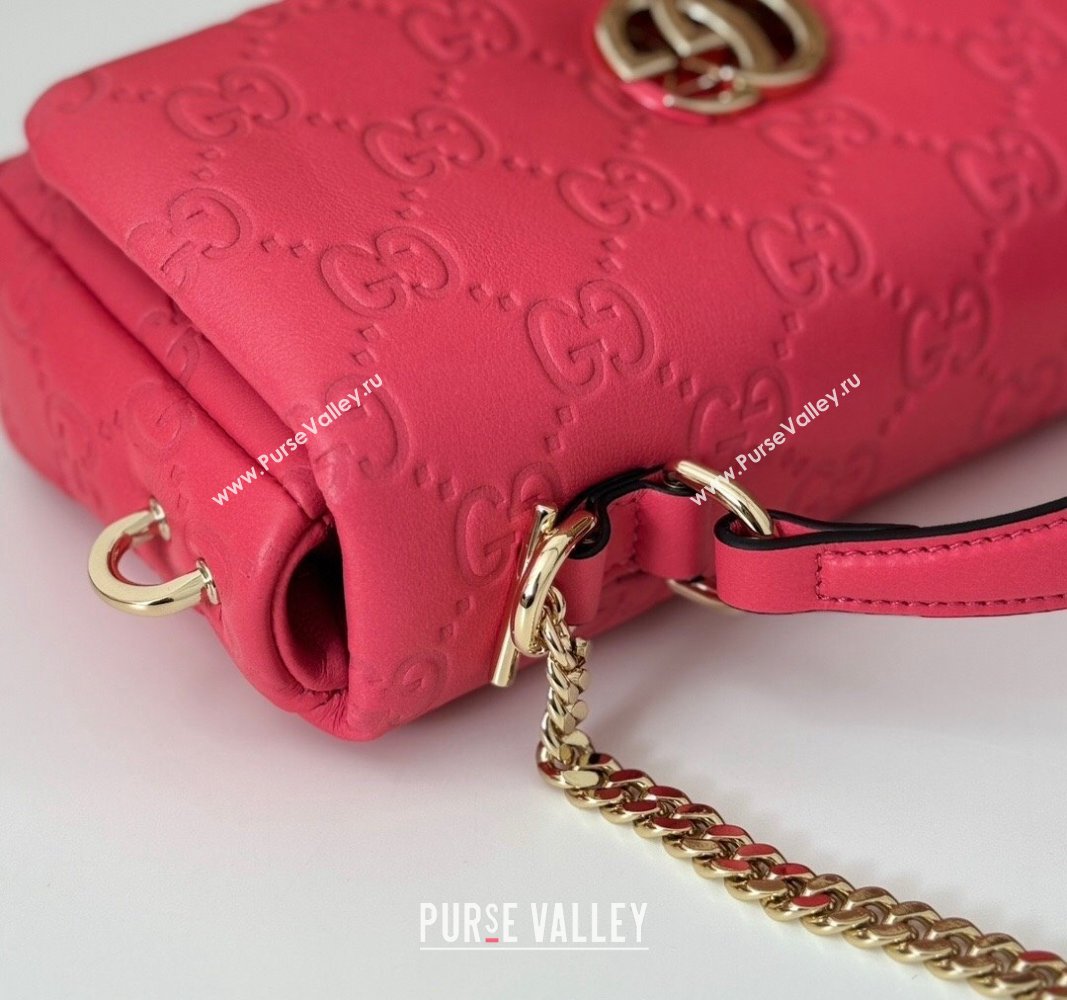 Gucci GG Puffy Leather Milano Mini Top Handle bag Pink 2024 806017 (DLH-241102032)