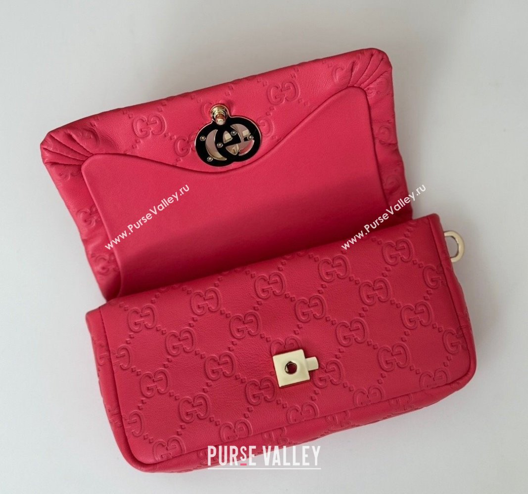 Gucci GG Puffy Leather Milano Mini Top Handle bag Pink 2024 806017 (DLH-241102032)