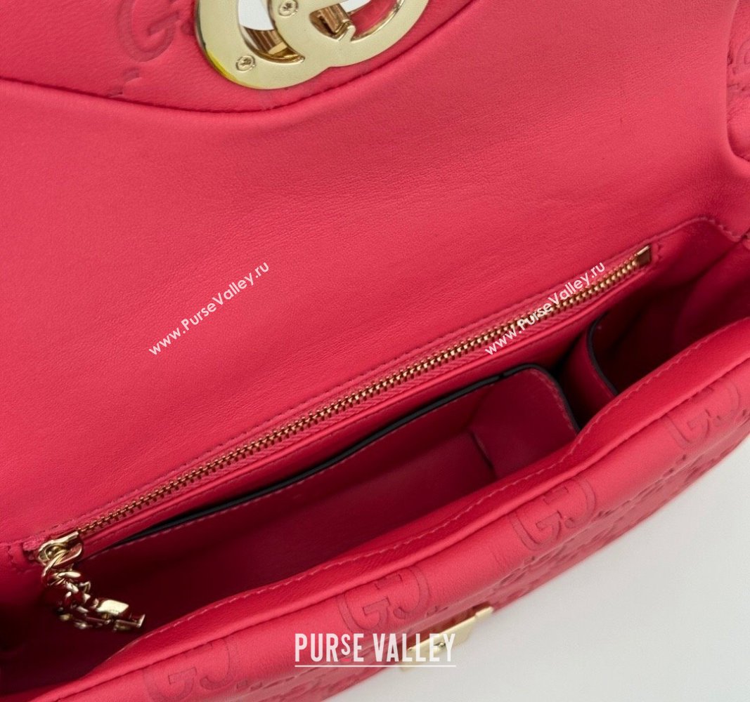 Gucci GG Puffy Leather Milano Mini Top Handle bag Pink 2024 806017 (DLH-241102032)