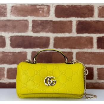 Gucci GG Puffy Leather Milano Mini Top Handle bag Yellow 2024 806017 (DLH-241102033)