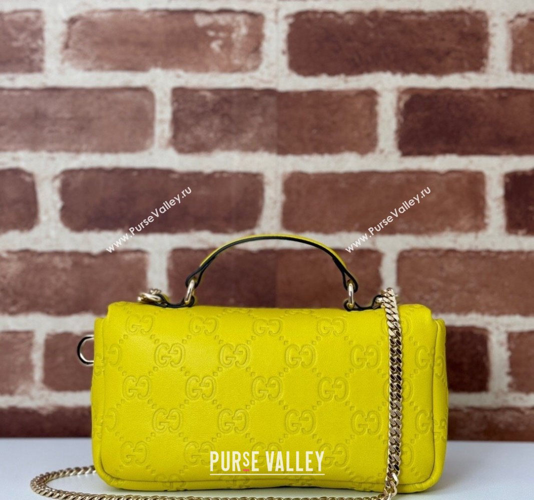 Gucci GG Puffy Leather Milano Mini Top Handle bag Yellow 2024 806017 (DLH-241102033)